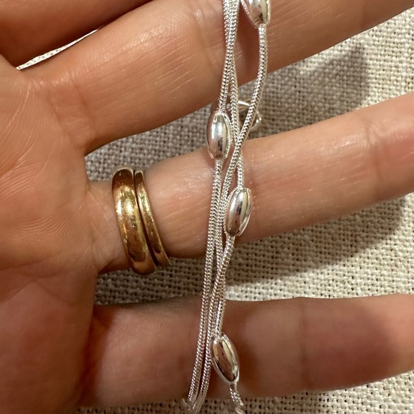 Sterling Silver plated Beaded Bracelet 8” - Picture 4 of 6